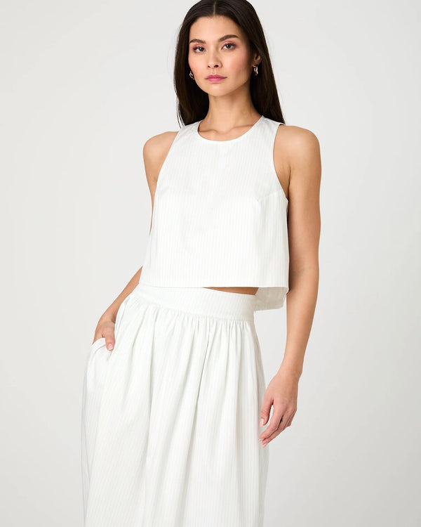 French Connection Pinstripe Poplin Shell Top