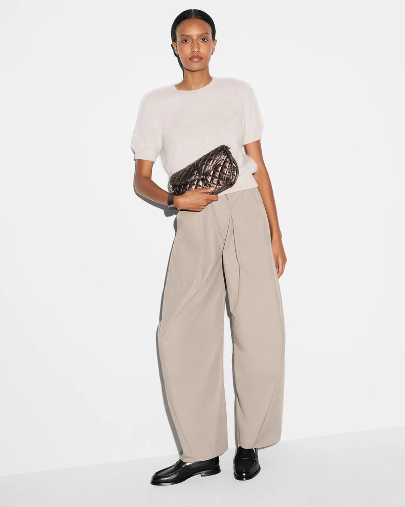 MZ Wallace Small Astor Convertible Clutch - Espresso Metallic Leather