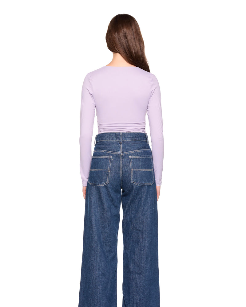 Susana Monaco V Wire Gathered Longsleeve Top