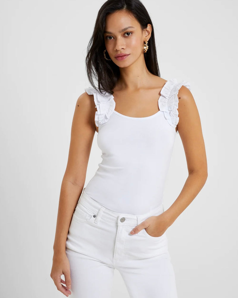 French Connection Rallie Organic Frill Sleeve Tank