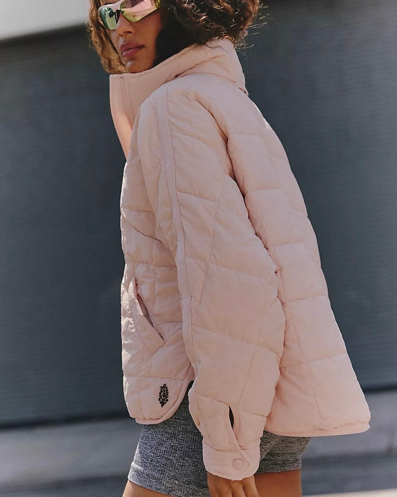 Free People Pippa Packable Puffer Jacket in Ballet Slipper