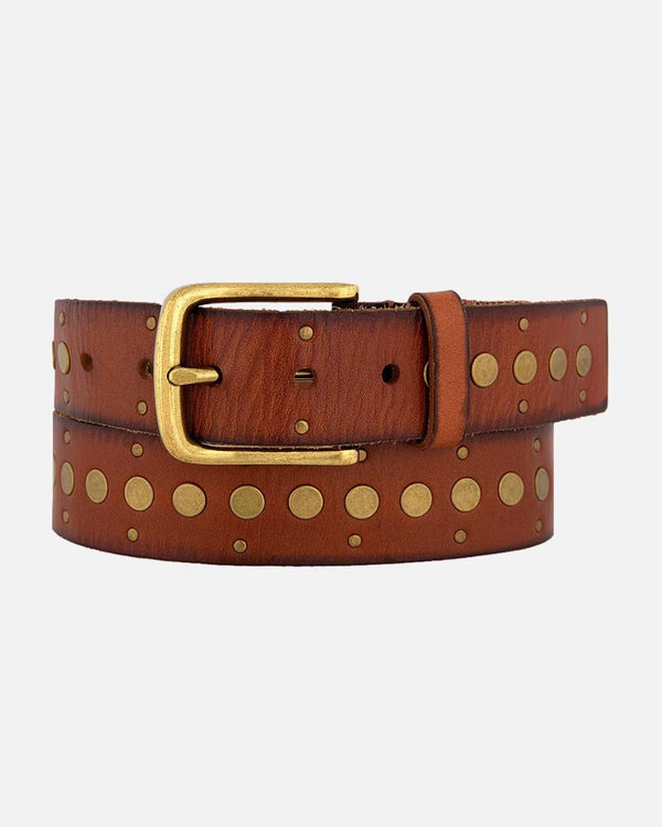 Amsterdam Heritage Faye Golf Buckle Studded Leather Belt