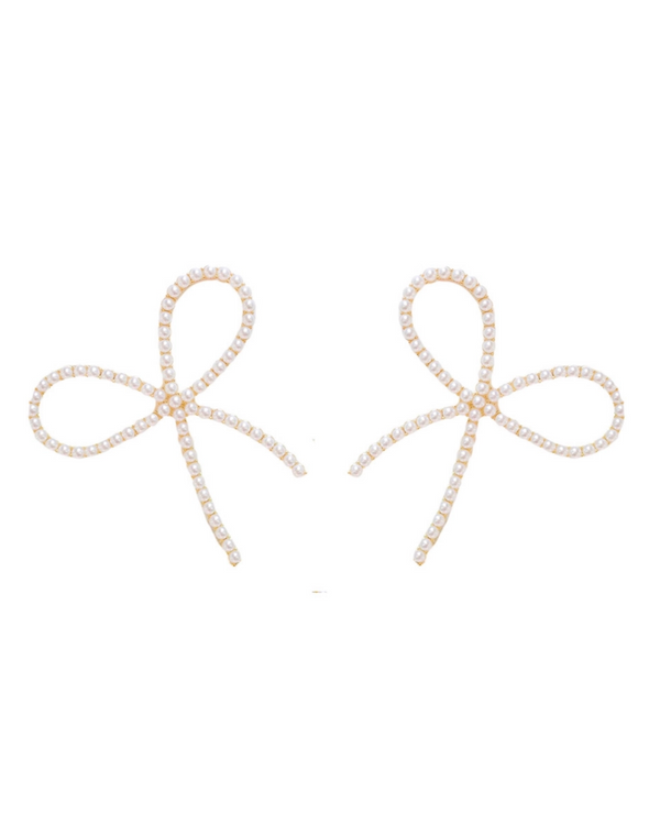 St. Armands Pearl Bow Statement Earrings