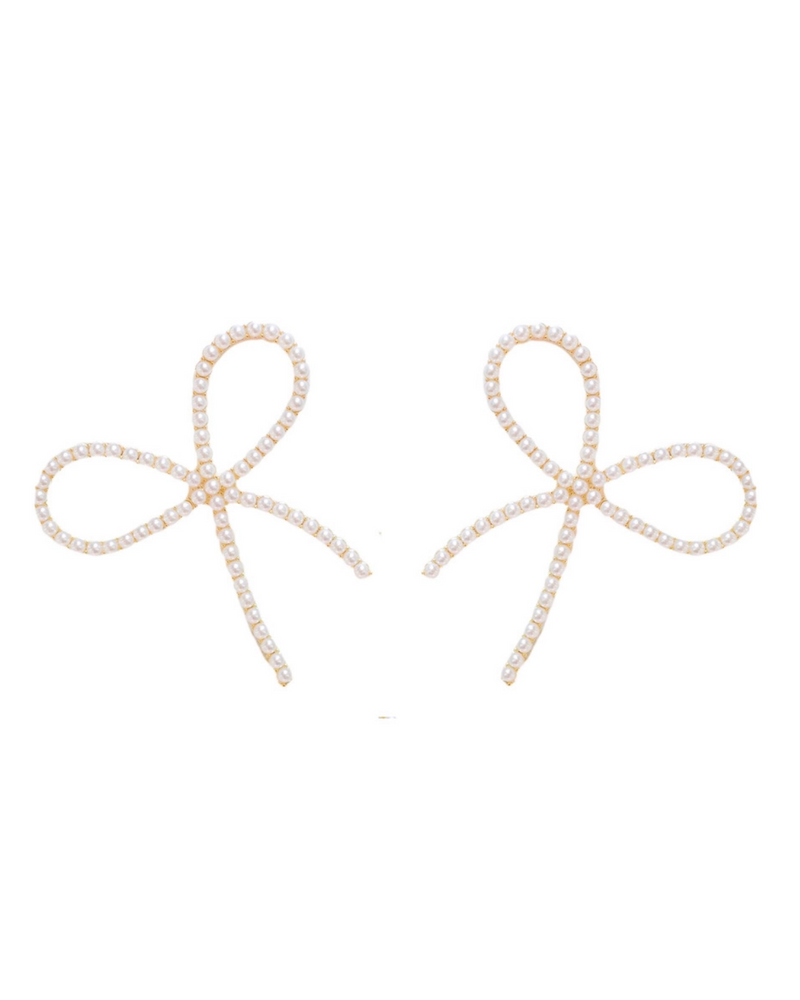 St. Armands Pearl Bow Statement Earrings