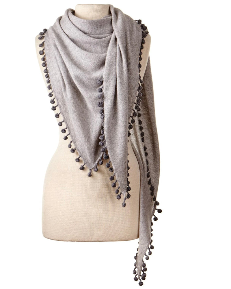 Captiva Cashmere Pom Pom Triangle Wrap