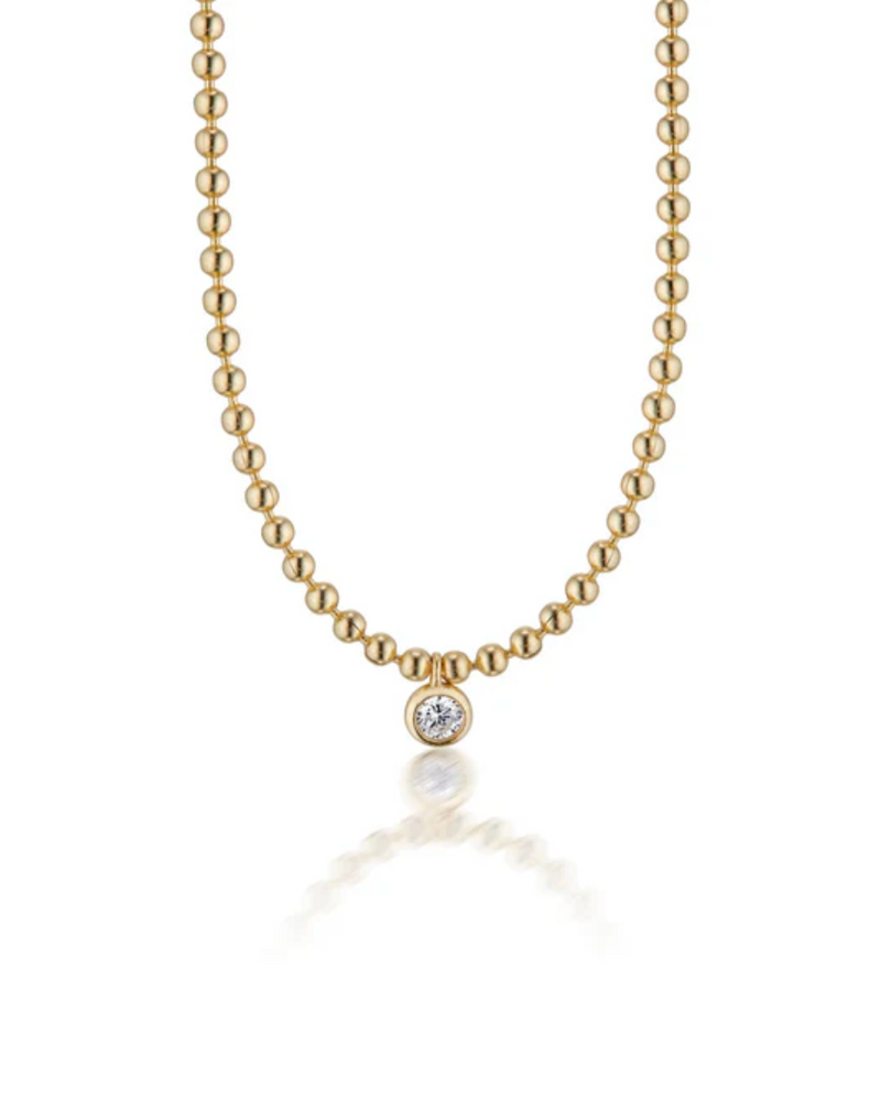 Elli Parr Juliette Gold Ball Necklace 14k Gold Vermeil