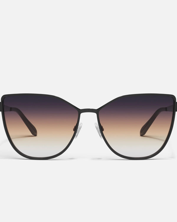 Quay In Pursuit Sunglasses - Black Frame/Futuredusk Poppy Lens