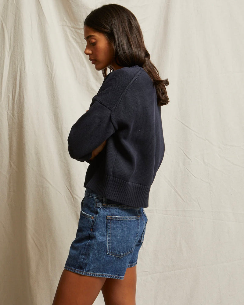 PWT Janet Cotton Sweater in Navy