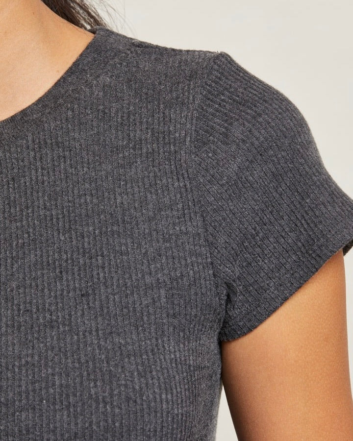 PWT Gabby Sweater Rib Short Sleeve Crew