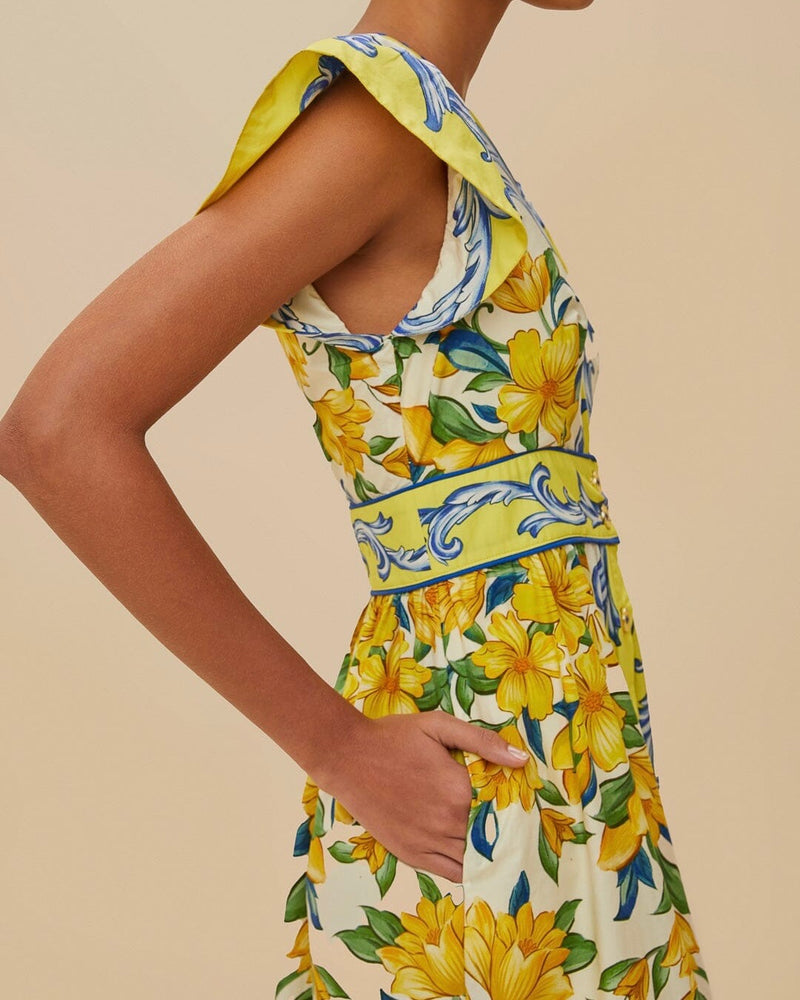 Farm Rio Sicily Scarf Off-White Maxi Dress Farm Rio Sicily Scarf Off-White Maxi Dress