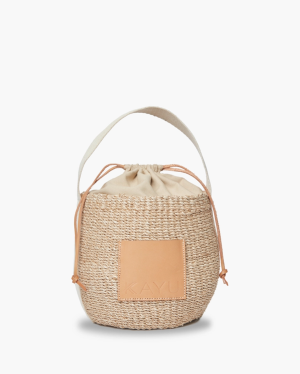 Mila Woven Abaca Straw Top Handle Bag in Natural