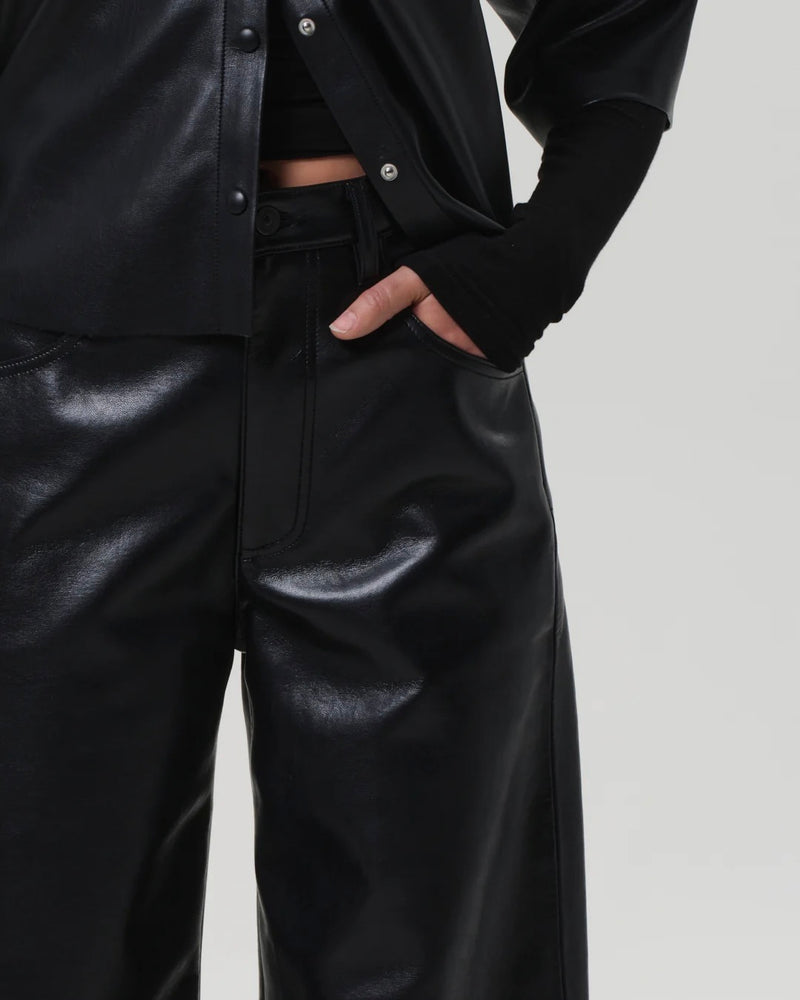 Citizens of Humanity Ayla Baggy in Black Recycled Leather