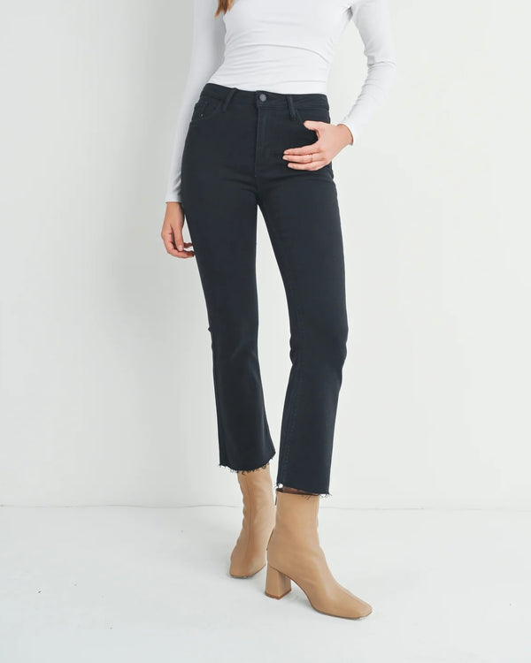 JBD High Rise Tonal Crop Flare in Black