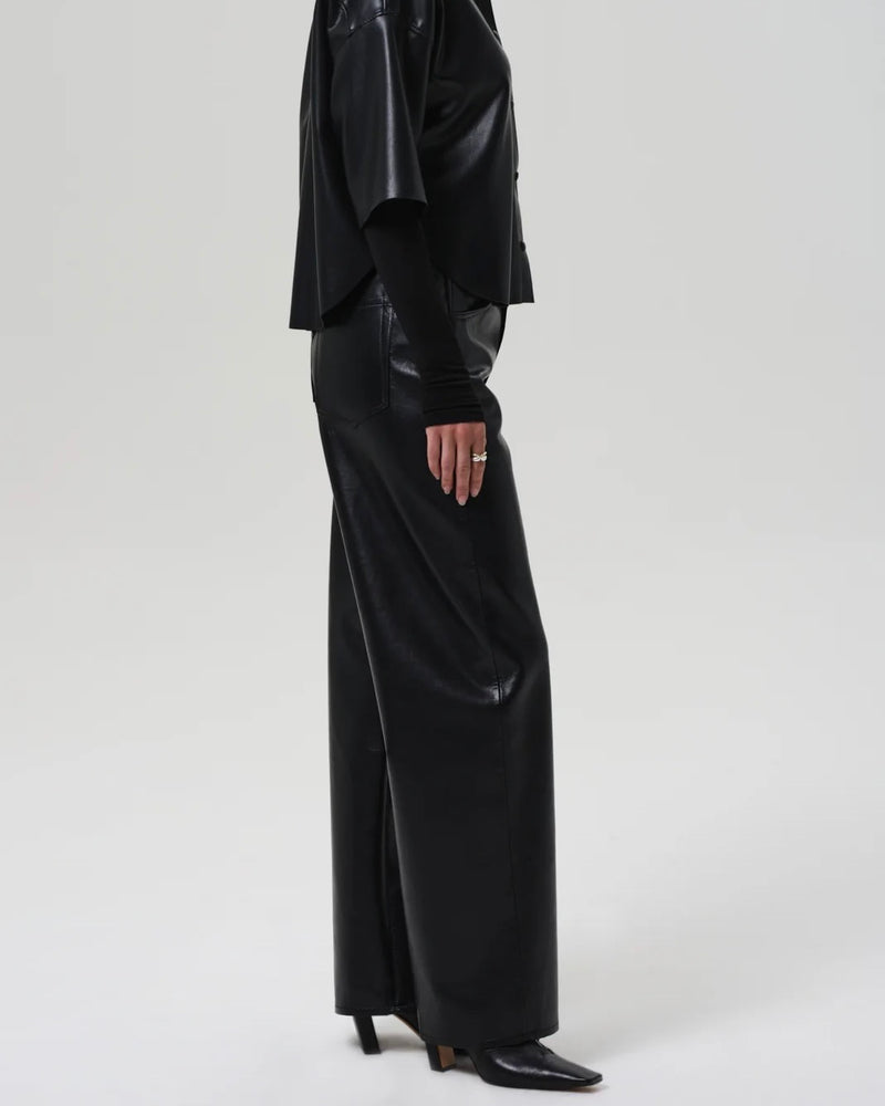 Citizens of Humanity Ayla Baggy in Black Recycled Leather