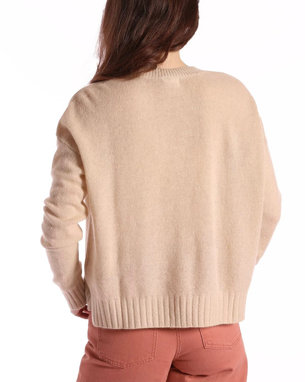 Minnie Rose Cashmere Sport Crew in Brown Sugar