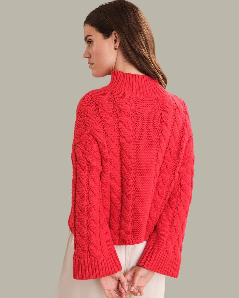 525 Adalynn Oversized Chunky Cable Mock Neck Pullover