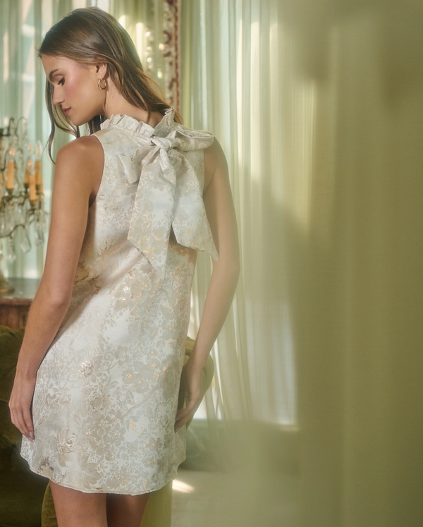 Jacquard Trapeze Mini Dress