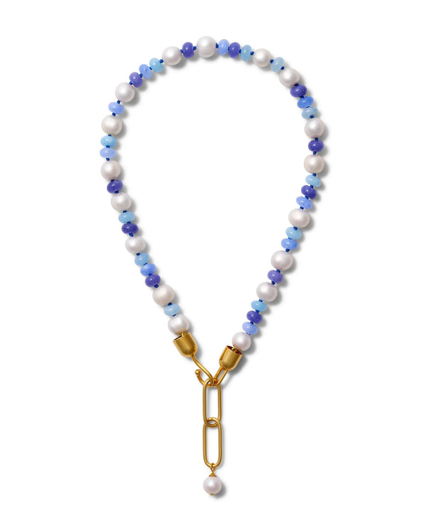 Catherine Canino Azure Blues and Pearl Necklace