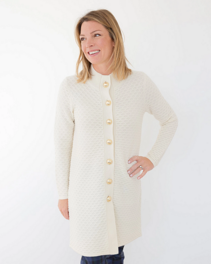 Sail to Sable Honeycomb Button Front Cardigan
