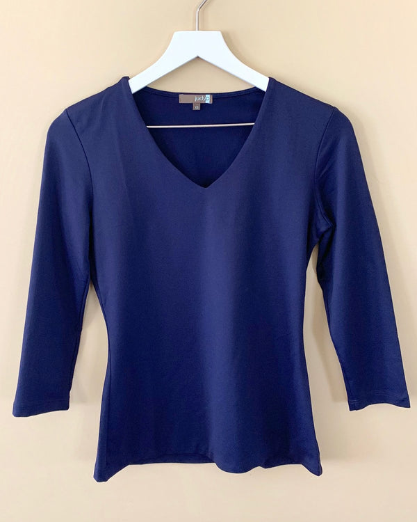 Judy P  V-Neck ¾ Sleeve Top