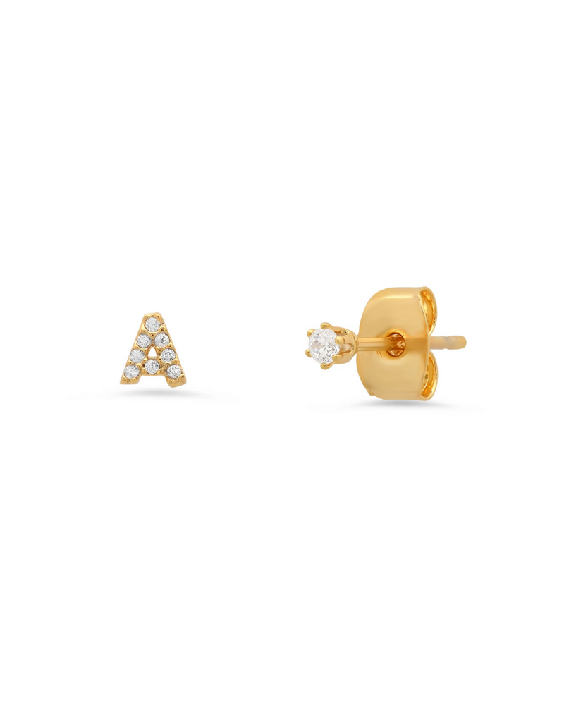 TAI Cz Initial + Cz Stud Earrring