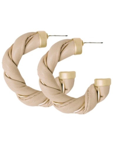 St. Armands Braided Faux Leather Hoops