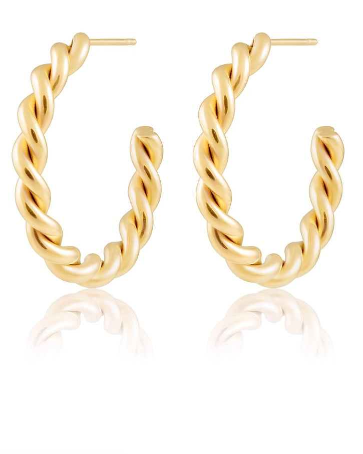 Twist Gold Hoops