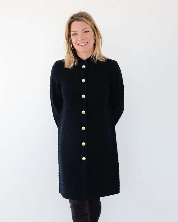 Sail to Sable Honeycomb Button Front Cardigan