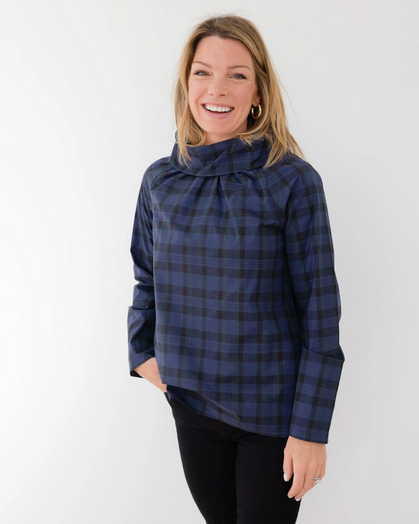 Sail to Sable Long Sleeve Cowl Neck Button Back Top